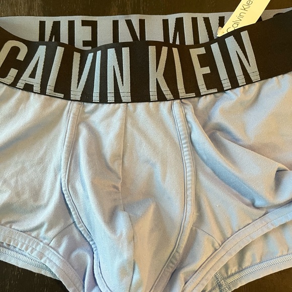Calvin Klein Sky Blue Trunks with Black Logo Waistband - Picture 2 of 3